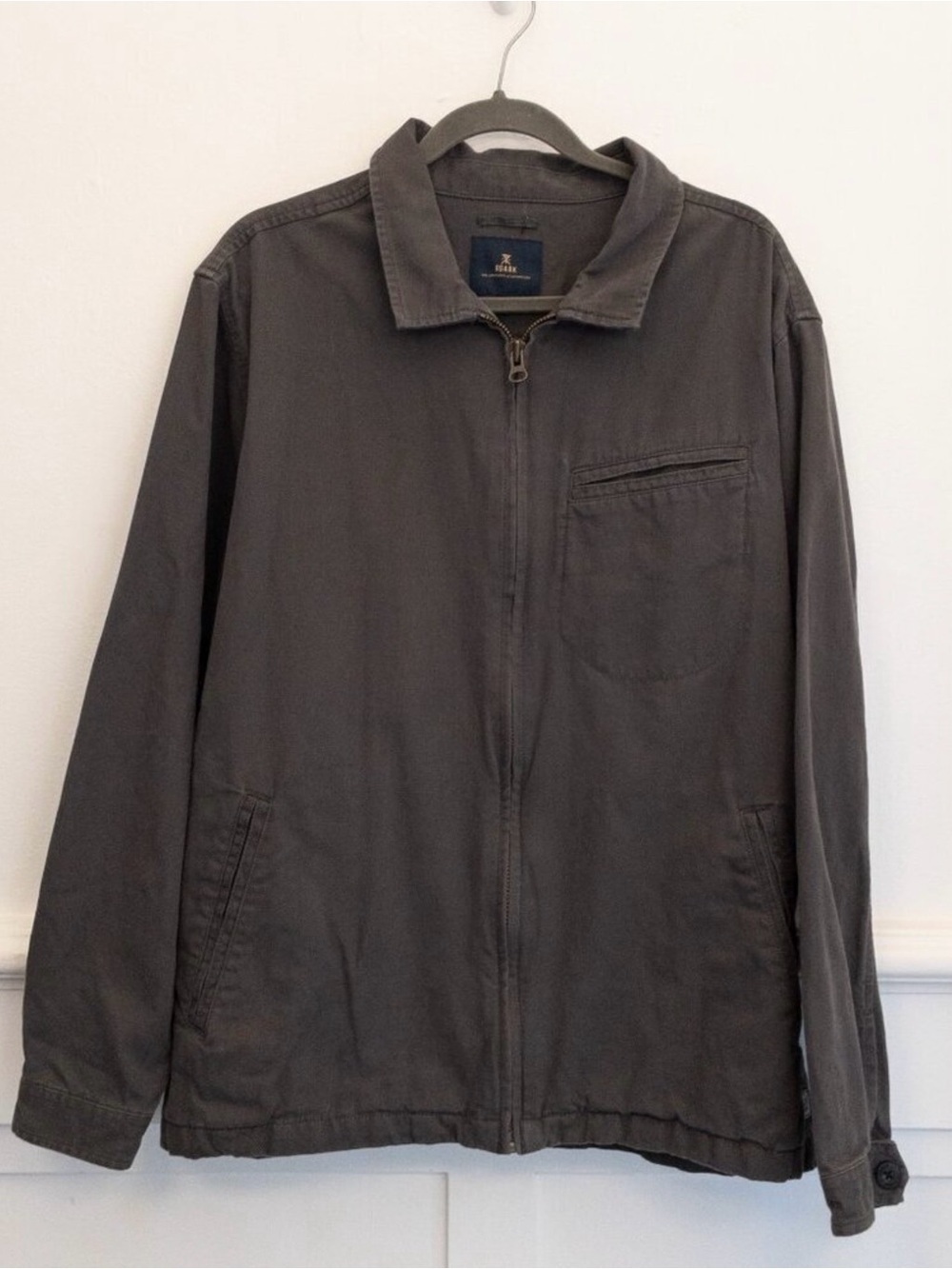 Men's Zip-Front Gray Jacket - Casual Workwear